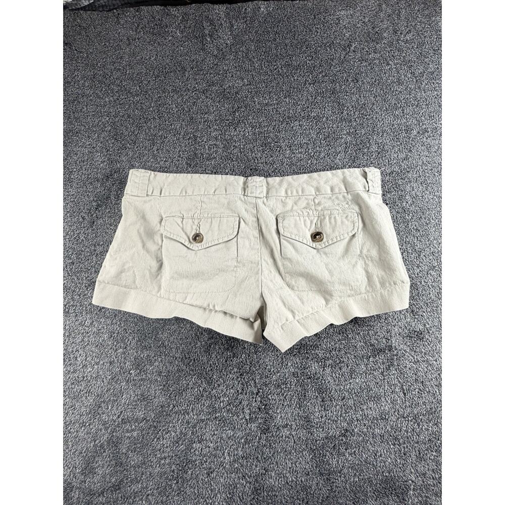 Y2K American Eagle Favorite Fit Khaki Cuffed Shorts Low Rise Women’s Size 8 - Picture 2 of 4